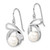 Sterling Silver Polished Cultured Freshwater Pearl & Cubic Zirconia Rabbit Dangle French Wire Earrings, 29.2 mm - View 2