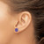 Sterling Silver Purple Enamel Winking Smiley Face Stud Earrings, 10 mm - View 3