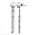 Sterling Silver 1 Ball Dangle Chain Rhodium Drop Earrings - View 2