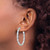 Sterling Shimmer Sterling Silver Rhodium-Plated 76 Stone Cubic Zirconia Fancy In and Out Oval Hinged Hoop Earrings, 38.12 mm - View 3