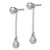 Sterling Silver Rhodium-Plated Post & Dangle Cubic Zirconia Ball Front & Back Drop Earrings, 34.5 mm - View 2