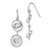 Sterling Silver Rhodium-Plated-Plate Twisted Circles Shepherd Hook Drop French Wire Earrings, 48.3 mm