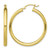 Sterling Silver Gold-Tone Polished 3 x 35 mm Hoop Earrings