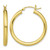 Sterling Silver Gold-Tone Polished 3 x 30 mm Hoop Earrings