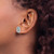 Sterling Silver Rhodium-Plated Enamel Glitter Fabric with Cubic Zirconia Oval Stud Earrings, 12.8 mm - View 3