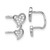 Sterling Silver Rhodium-Plated Polished Cubic Zirconia Double Heart Right Cuff Single Hoop Earring, 15 mm