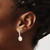 Sterling Silver Rhodium-Plated 8-9 mm White Rice Cultured Freshwater Pearl and Cubic Zirconia Post Dangle Earrings, 25.5 mm Long - View 3