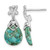 Sterling Silver Rhodium-Plated with Reconstituted Lab-Created Turquoise Dangle Earrings, 23.5 mm