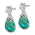 Sterling Silver Rhodium-Plated with Reconstituted Lab-Created Turquoise Dangle Earrings, 23.5 mm - View 2