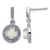 Sterling Silver Rhodium-Plated Lab-Created Opal and Purple Cubic Zirconia Post Drop Earrings, 22 mm