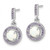 Sterling Silver Rhodium-Plated Lab-Created Opal and Purple Cubic Zirconia Post Drop Earrings, 22 mm - View 2