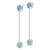Sterling Silver Rhodium-Plated Blue Topaz Chain Post Dangle Earrings, 53 mm - View 2