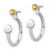 Sterling Silver Rhodium-Plated Cultured Freshwater Pearl Citrine Front & Back Post Hoop Earrings, 21.5 mm - View 2