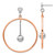 Sterling Silver Rhodium-Plated & Rose Gold-Tone Circle Post Drop Earrings