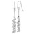 Sterling Silver Rhodium-Plated Offset Beads Dangle French Wire Earrings, 2.75 mm