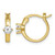 Sterling Silver Gold-Tone Square Cubic Zirconia Hoop Earrings, 12.74 mm