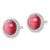 Sterling Silver Rhodium-Plated Created Pink Cats Eye Stud Earrings, 9.92 mm - View 2