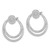 Sterling Silver Rhodium-Plated Pave Cubic Zirconia Circle Front & Back Drop Earrings - View 2