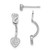 Sterling Silver Rhodium-Plated Cubic Zirconia Heart Jackets with Heart Post Drop Earrings