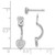 Sterling Silver Rhodium-Plated Cubic Zirconia Heart Jackets with Heart Post Drop Earrings - View 3