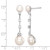 Sterling Silver Rhodium-Plated Cubic Zirconia Button Cultured Freshwater Pearl Dangle Earrings, 34 mm Long - View 4