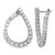 Sterling Shimmer Sterling Silver Rhodium-Plated 40 Stone Cubic Zirconia Front and Back Teardrop Hinged Hoop Earrings, 28.5 mm
