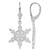 De-Ani Sterling Silver Rhodium-Plated Polished Snowflake Leverback Drop Earrings, 40.5 mm