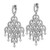 Sterling Shimmer Sterling Silver Rhodium-Plated 278 Stone Cubic Zirconia Chandelier Dangle Hinged Drop Earrings, 56.75 mm - View 2
