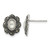 Sterling Silver Antiqued Marcasite & Mother of Pearl Stud Earrings, 12.93 mm