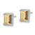 Sterling Silver Rhodium-Plated Cubic Zirconia and Yellow Crystal Stud Earrings, 10.32 mm - View 2
