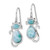 Sterling Silver Rhodium-Plated Polished Larimar Cat Dangle French Wire Earrings, 32.25 mm - View 2