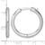 Sterling Silver Rhodium-Plated Polished 3 x 28 mm with Safety Lock Round Hinged Hoop Earrings - View 3