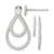 Sterling Silver with 2 Teardrop Jackets Button Post Dangle Earrings, 22 mm