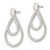 Sterling Silver with 2 Teardrop Jackets Button Post Dangle Earrings, 22 mm - View 2