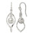 Sterling Silver Polished Twisted and Ball Dangle French Wire Earrings, 40 mm