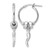 Sterling Silver Rhodium-Plated Diamond-Cut Bead Italian Horn Dangle Hoop Drop Earrings, 18.95 mm