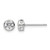 Sterling Silver Rhodium-Plated Polished 5 mm Round Cubic Zirconia Bezel Set Stud Earrings, 6 mm Long