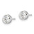 Sterling Silver Rhodium-Plated Polished 5 mm Round Cubic Zirconia Bezel Set Stud Earrings, 6 mm Long - View 2