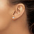 Sterling Silver Rhodium-Plated Polished 5 mm Round Cubic Zirconia Bezel Set Stud Earrings, 6 mm Long - View 3