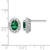 Sterling Silver Rhodium-Plated Polished Green & White Cubic Zirconia Oval Stud Earrings, 11.08 mm - View 4