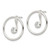 Sterling Silver Polished Slide On Dangle Cubic Zirconia Circle Drop Earrings, 20.8 mm - View 2
