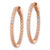 Sterling Silver Polished Rose-Tone In & Out Cubic Zirconia Hinged Hoop Earrings, 29 mm - View 2