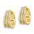 Sterling Silver Gold-Tone Polished Triple Row Cubic Zirconia Hinged Hoop Earrings, 12.3 mm - View 2