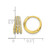 Sterling Silver Gold-Tone Polished Triple Row Cubic Zirconia Hinged Hoop Earrings, 12.3 mm - View 4