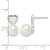 Sterling Silver Shell Simulated Pearl Heart Post Drop Earrings, 15.62 mm - View 4