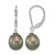 Sterling Silver Rhodium-Plated 9-10 mm Black Teardrop Cultured Tahitian Pearl Dangle Leverback Earrings, 28.15 mm Long