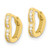 Sterling Silver Polished Gold-Tone Cubic Zirconia Hinged Heart Shaped Hoop Earrings, 12.25 mm - View 2