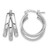 Sterling Silver Rhodium-Plated Polished Triple Hoop Earrings, 22.5 mm