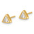 Sterling Silver Gold-Tone Polished 4 mm Cubic Zirconia Triangle Stud Earrings, 5.5 mm Long - View 2
