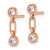Sterling Silver Rose-Tone Bezel Cubic Zirconia Post Dangle Earrings, 15.35 mm - View 2